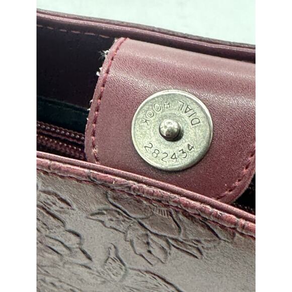 Genuine Leather Burgundy Satchel for Women Top Handle Handbag Crossbody VTG - Picture 8 of 9